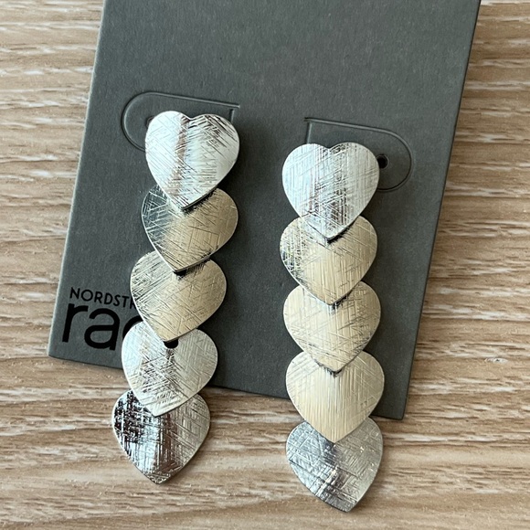 Nordstrom Silver Heart Drop Earrings - Picture 1 of 1